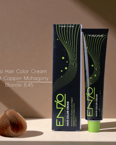 Enzo Hair Color Cream 100ml Light Copper Mohagony Blonde 8.45