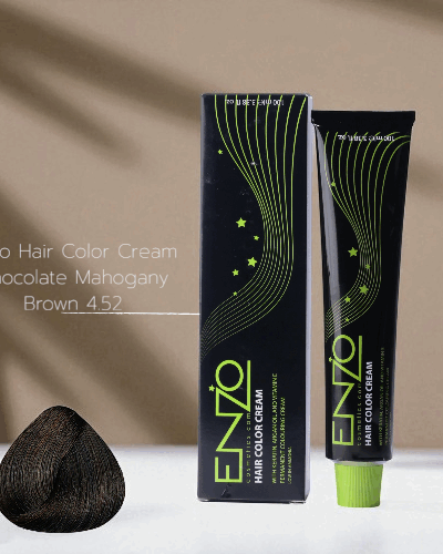 Enzo Hair Color Cream Chocolate Mahogany Brown 4.52