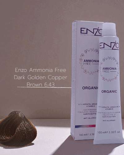 Enzo Ammonia Free Dark Golden Copper Brown 6.43