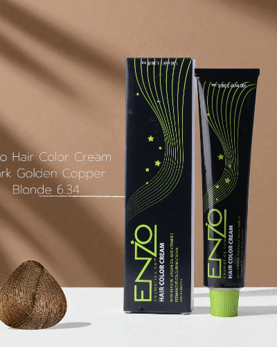 Enzo Hair Color Cream Dark Golden Copper Blonde 6.34